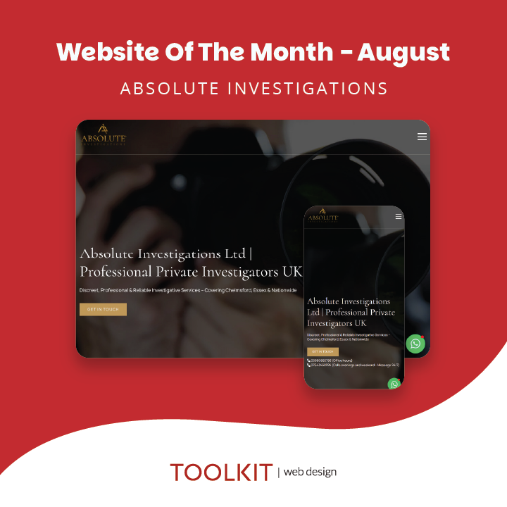 Our Website of the Month is Absolute Investigations! Read more about their business and our website design process below:

toolkitwebsites.co.uk/blog/website-o…