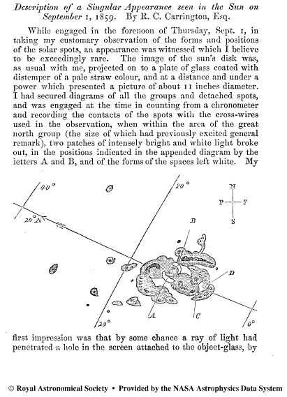 ON THIS DATE IN 1859: The "Carrington Event" peaked; it was the most intense geomagnetic storm in recorded history. It created strong auroral displays that were reported globally and caused sparking and even fires in telegraph stations. Auroras were seen around the world in the