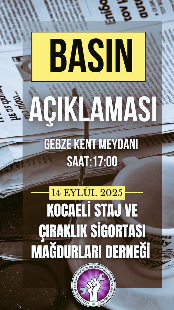 <a href="/CirakStajFED/">STAJ VE ÇIRAKLIK SİGORTASI MAĞDURLARI FEDERASYONU</a> Gel, hakkını savun, sesimizi yükselt, mücadelemizi paylaş!
Çünkü bir gün gelecek:
“STAJYER ÇIRAĞIN ZAFERİ TAM SİGORTA OLACAK!”

STAJ VE ÇIRAKLIK SİGORTASI MAĞDURLARI FEDERASYONU

Yeni Sözler Vermeyin
#StajyerÇırağaVerdiğinizSözüYerineGetirin