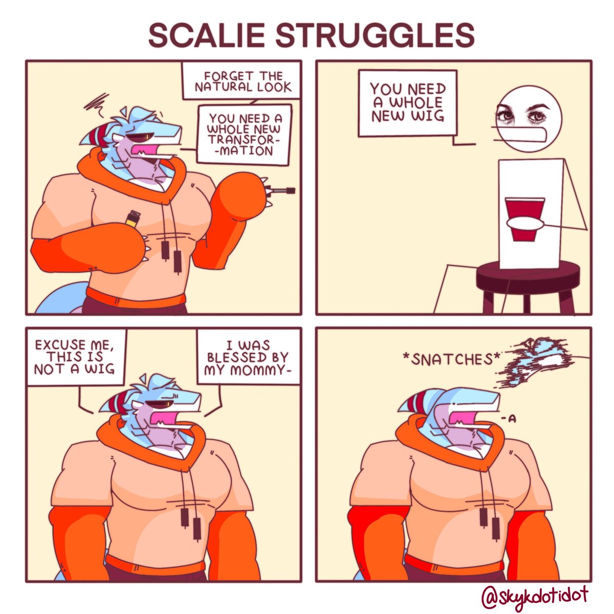 skykdotidot's tweet image. Scalie struggles