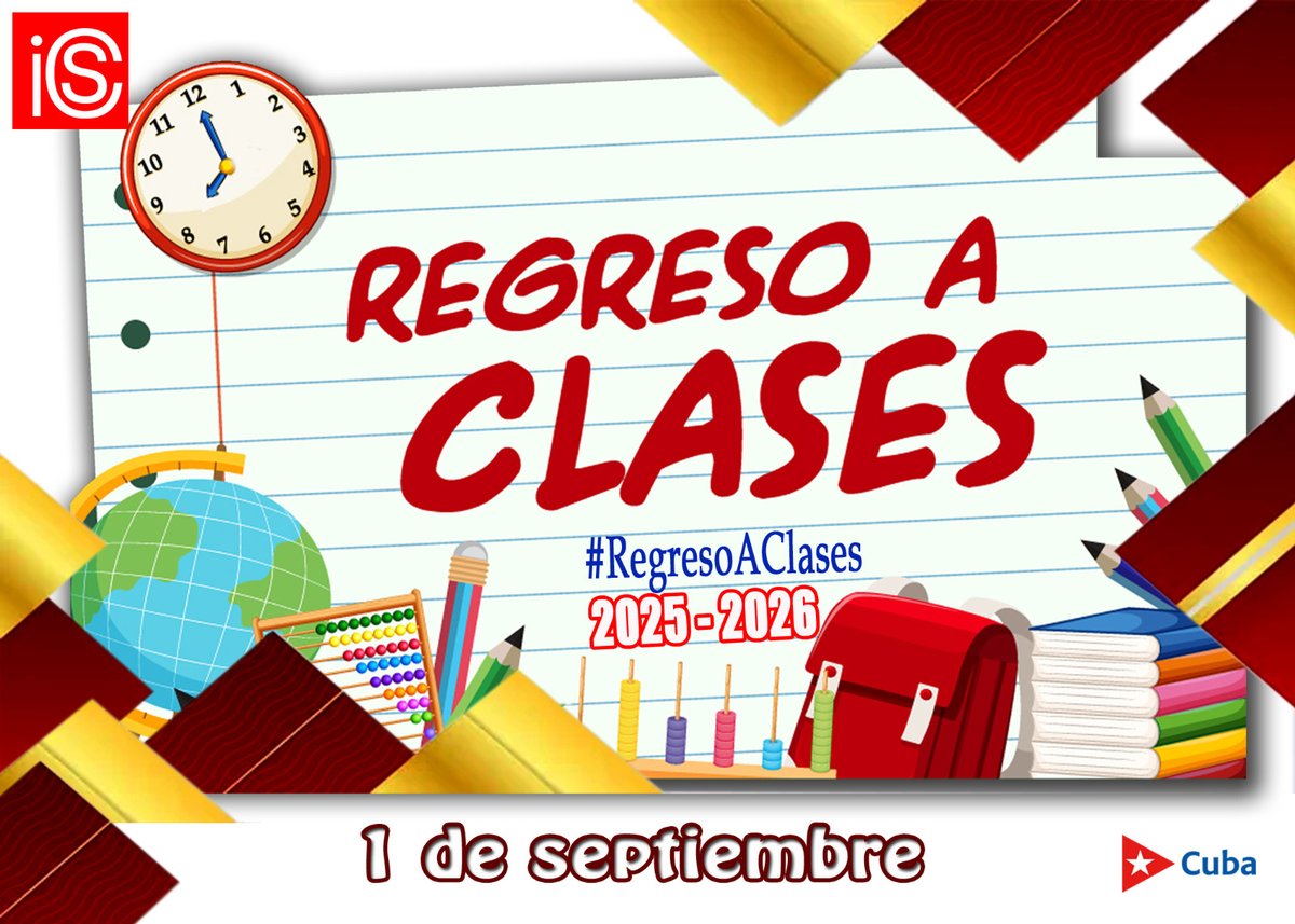 🇨🇺Más de un 1 530 000 estudiantes de la Educación General y Universitaria de #Cuba inician hoy el curso escolar 2025-2026. Este período lectivo ha motivado la inicitiva de todo nuestro país en función de que los educandos tengan las condiciones necesarias para el #RegresoAClases.