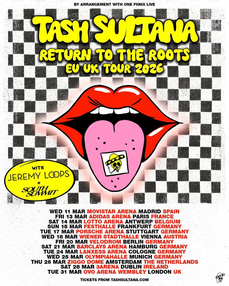 Jeremy Loops (@jeremyloops) on Twitter photo Absolutely buzzing to join <a href="/TASHSULTANAA/">TASH SULTANA</a> on their arena tour. Big venues, new stops in Ireland and Spain, it’s gonna be massive!
Tickets drop Friday. Head to my website, jump on the mailing list, and I’ll send you the ticket link straight to your inbox. Let’s gooo! 🔥 Absolutely buzzing to join <a href="/TASHSULTANAA/">TASH SULTANA</a> on their arena tour. Big venues, new stops in Ireland and Spain, it’s gonna be massive!
Tickets drop Friday. Head to my website, jump on the mailing list, and I’ll send you the ticket link straight to your inbox. Let’s gooo! 🔥