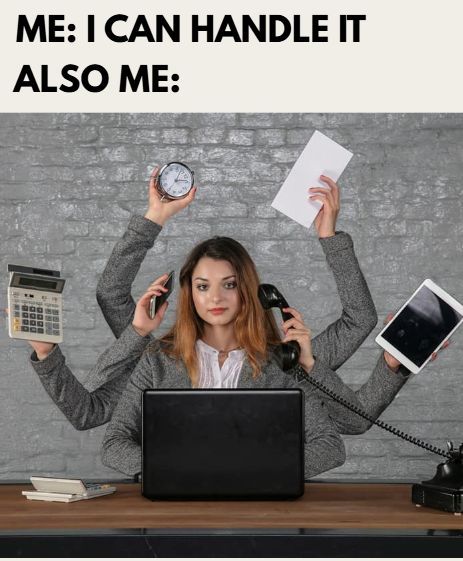 she_worksVA's tweet image. VA life in one picture 😂
Juggling a million things at once, but somehow still making it work 💻✨
Who can relate? 🙋♀️
#POV #WorkLifeVibes #FunnyContent #VALife #VirtualAssistant #WorkFromHomeLife #MultitaskingQueen