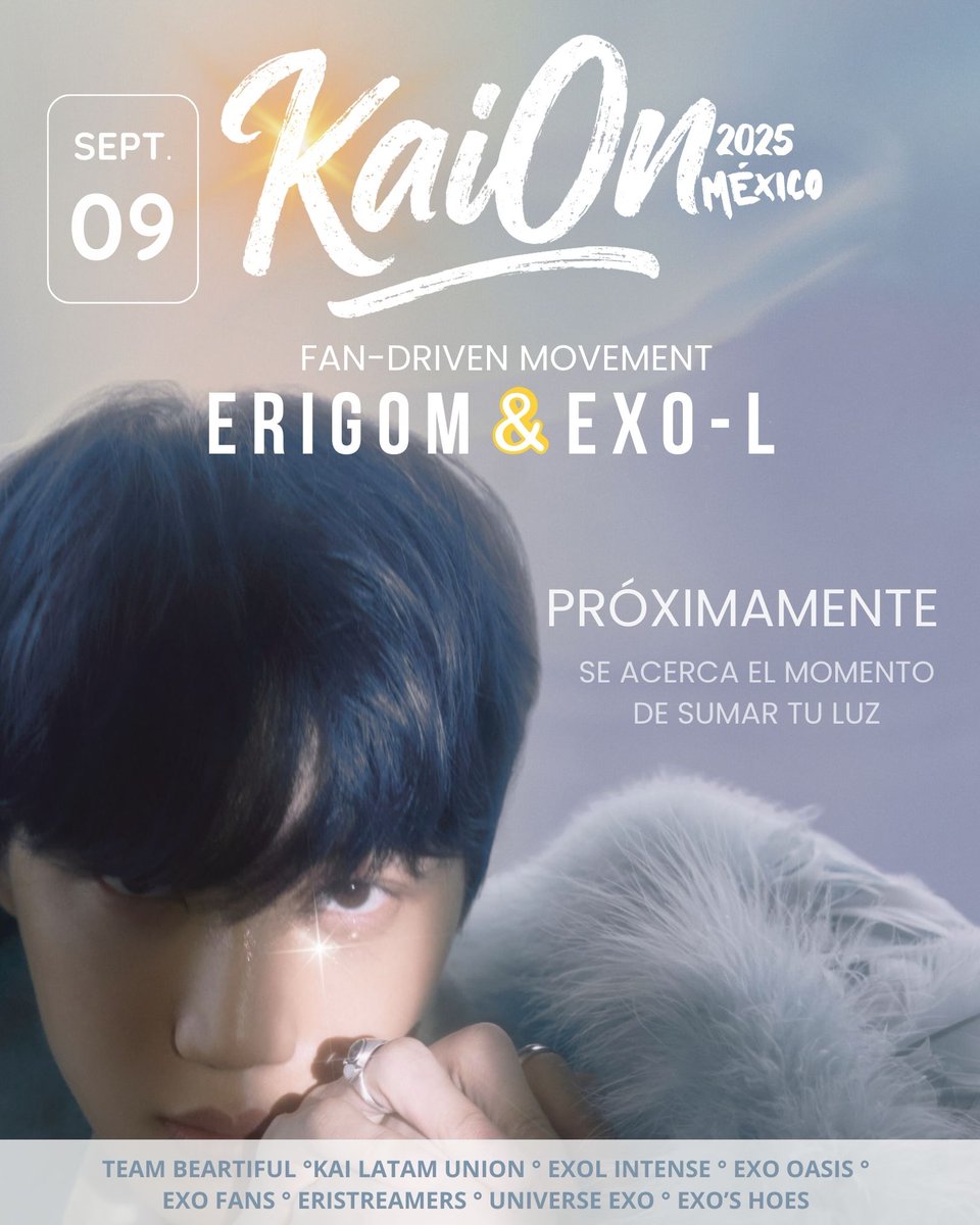 UnionExoLatam's tweet photo. 🐻¡El #FanDrivenMovement comienza pronto!🐻
Este 𝟬𝟵 de 𝗦𝗲𝗽𝘁𝗶𝗲𝗺𝗯𝗿𝗲 sumemos nuestra luz ✨ para recibir a #KAI en México🇲🇽💛

¿Listx para ser parte?💌

#KAIONMéxico #KaiInMexico #EXOL #KAION #EXO #카이 #JONGIN #erigom #엑소 #KAION #카이버블 #erigom @OasisRSV @exos_hoes https://t.co/4bF8Yj4gyM