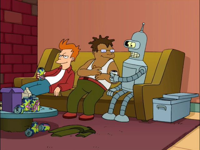 Hey, quit it, Hermes. It's Labor Day.

Labor Day? That phoney-baloney holiday crammed down our throats by fat-cat union gangsters?

That's the one.

Hot damn, a day off!

#Futurama