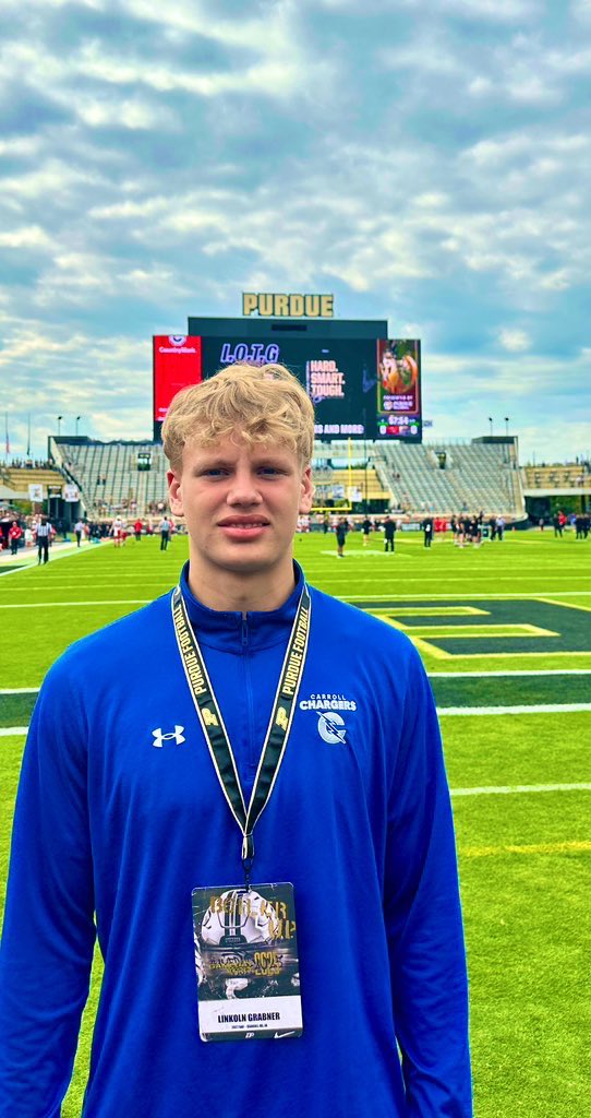 LinkolnGrabner (@linkolngrabner) on Twitter photo Grateful for the opportunity to visit Purdue! #boilerup
@boilerfootball @coach_odom <a href="/bradodom/">Coach B.O.</a> <a href="/CoachAcy2/">DeMarkus Acy</a> @mike_scherer38 @coachclark3 <a href="/carrollchargers/">Carroll Chargers</a> <a href="/IndianaPreps/">Indiana Preps</a> <a href="/PrepRedzoneIN/">Prep Redzone Indiana</a> <a href="/Bryan_Ault/">Bryan Ault - Midwest Scout</a> <a href="/TomLoy247/">Tom Loy</a> <a href="/AllenTrieu/">Allen Trieu</a> Grateful for the opportunity to visit Purdue! #boilerup
@boilerfootball @coach_odom <a href="/bradodom/">Coach B.O.</a> <a href="/CoachAcy2/">DeMarkus Acy</a> @mike_scherer38 @coachclark3 <a href="/carrollchargers/">Carroll Chargers</a> <a href="/IndianaPreps/">Indiana Preps</a> <a href="/PrepRedzoneIN/">Prep Redzone Indiana</a> <a href="/Bryan_Ault/">Bryan Ault - Midwest Scout</a> <a href="/TomLoy247/">Tom Loy</a> <a href="/AllenTrieu/">Allen Trieu</a>