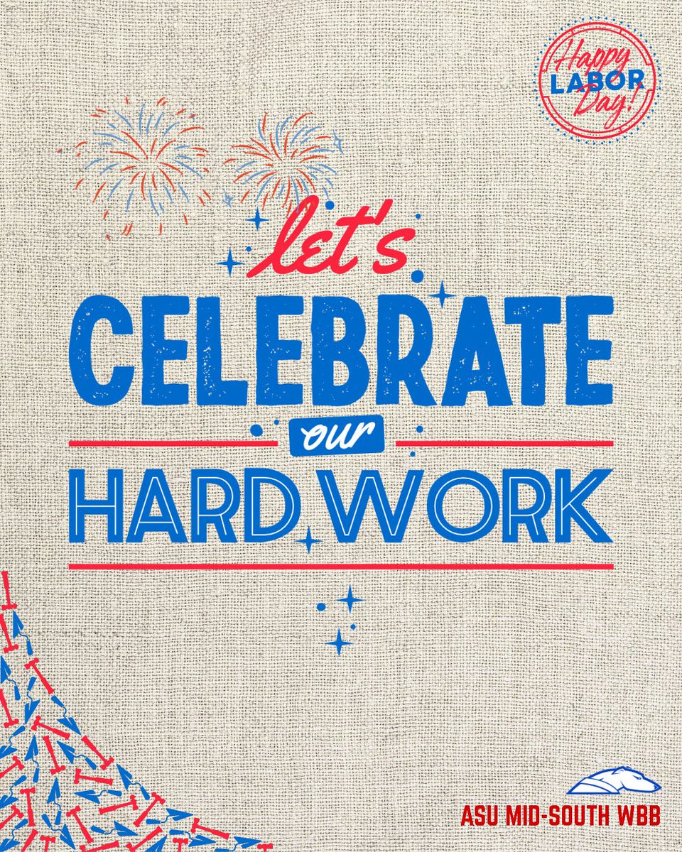 asums_wbb's tweet photo. 𝓗𝓪𝓹𝓹𝔂 𝓛𝓪𝓫𝓸𝓻 𝓓𝓪𝔂
#ASUMidSouthWBB #ASUMidSouth #LaborDay #GreyhoundNation https://t.co/tULYx2HU0c