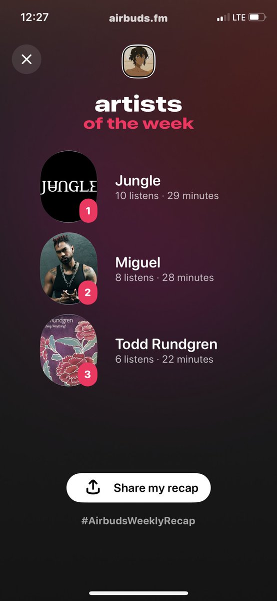 My airbuds weekly recap