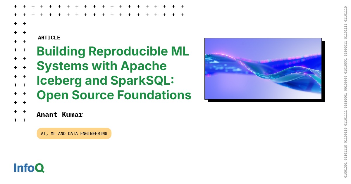InfoQ's tweet image. #ApacheIceberg + #SparkSQL = a solid foundation for building #ML systems that work reliably in production.
Time travel, schema evolution & ACID transactions address fundamental data management challenges that have plagued ML infrastructure for years.
🔍 bit.ly/46kCCpQ