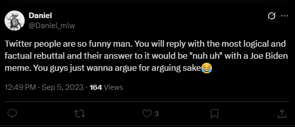 <a href="/Daniel_mlw/">Daniel</a> this is you. he has to be the most argumentative troll on the internet.