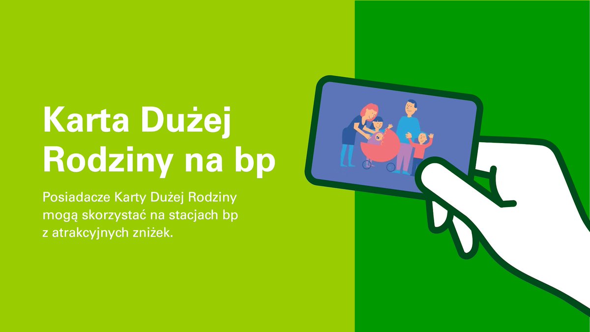 Firma bp wspiera polskie rodziny – z Kartą Dużej Rodziny tankowanie i podróż stają się tańsze i przyjemniejsze.

Podróże z rodziną to wyjątkowe chwile. Dzięki Karcie Dużej Rodziny i ofercie bp można cieszyć się nimi jeszcze bardziej – zyskując atrakcyjne rabaty na paliwo, kawę i