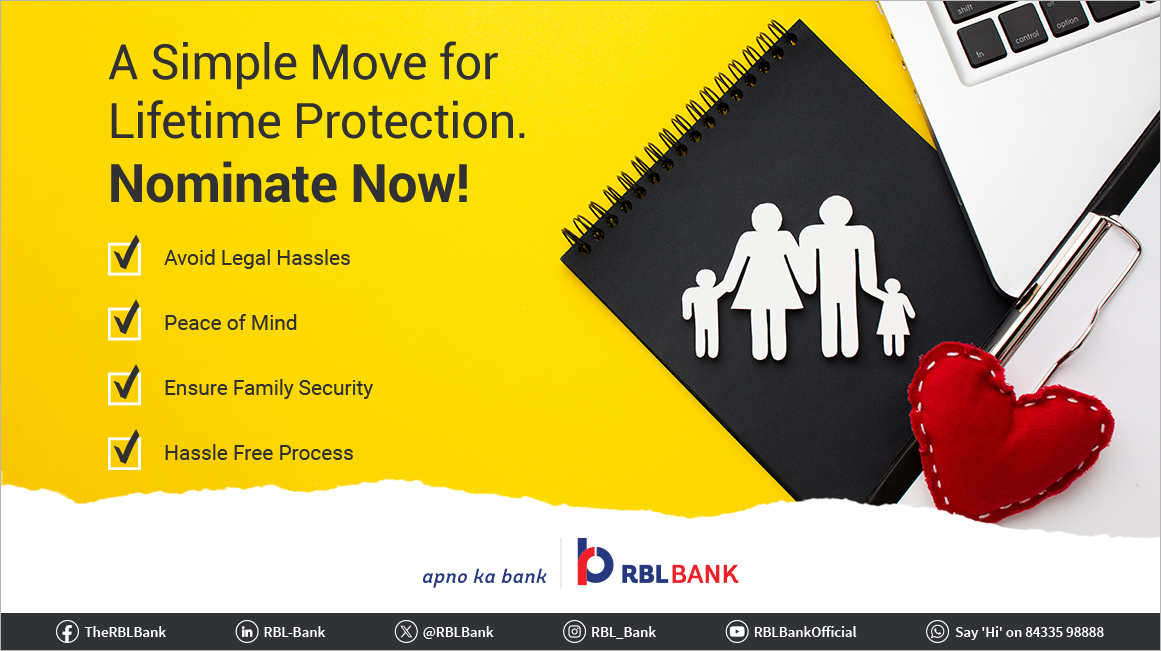 A simple step today = lifetime of peace of mind. Nominate today!
#ApnoKaBank #RBLBank