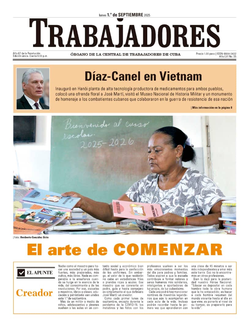 🇨🇺l Los invitamos a leer la edición de este lunes en <a href="/50Trabajadores/">Periódico Trabajadores</a> 👇