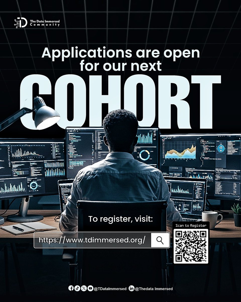 Applications are now OPEN for the next TDI Cohort Registration!

Ready start your data analytics journey in a community filled with like minds? 

Be part of the future and the future is Data.

👉 Register on the TDI Website.

Tag a friend who needs this opportunity