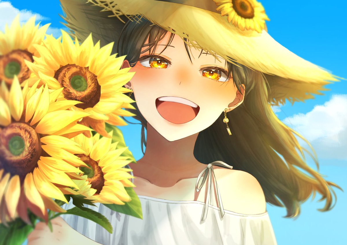 植物少女（額付き）アナログイラスト アナログイラスト 男の娘×社長×桐｜Nユリ絵 男の娘社長マンガ描く人