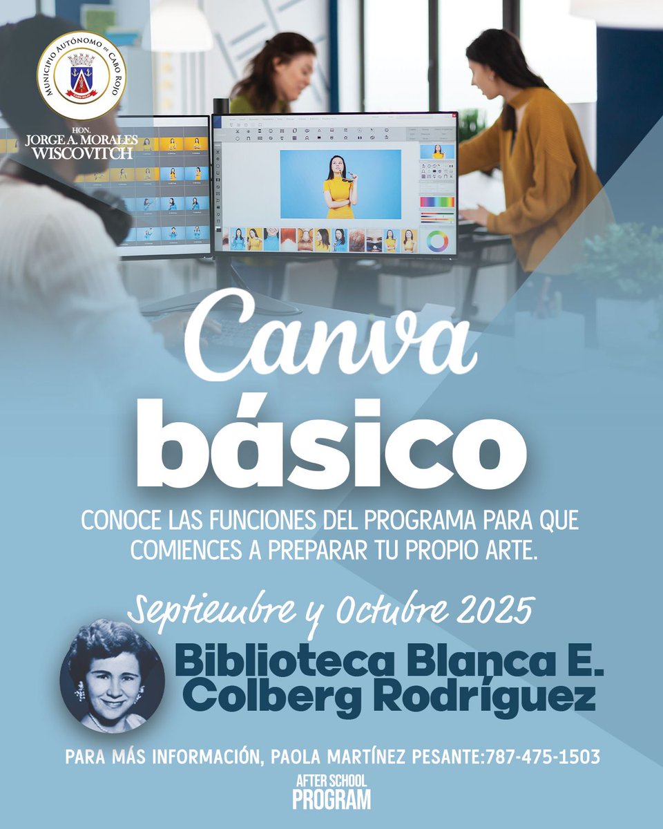 🎨 ¡Descubre el poder de tu creatividad con Canva Básico! 🎨

Con este programa podrás diseñar desde publicaciones para redes sociales, invitaciones, flyers y presentaciones, hasta logotipos, posters y mucho más.
No necesitas ser experto en diseño: con Canva puedes transformar