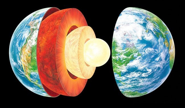 À ~6000 km sous nos pieds (six fois Lille-Marseille), il fait plus chaud qu'à la surface du Soleil !
Surface du Soleil : ~5800 K
Noyau de la Terre :  ~6000 K 

scienceline.ucsb.edu/getkey.php?key…