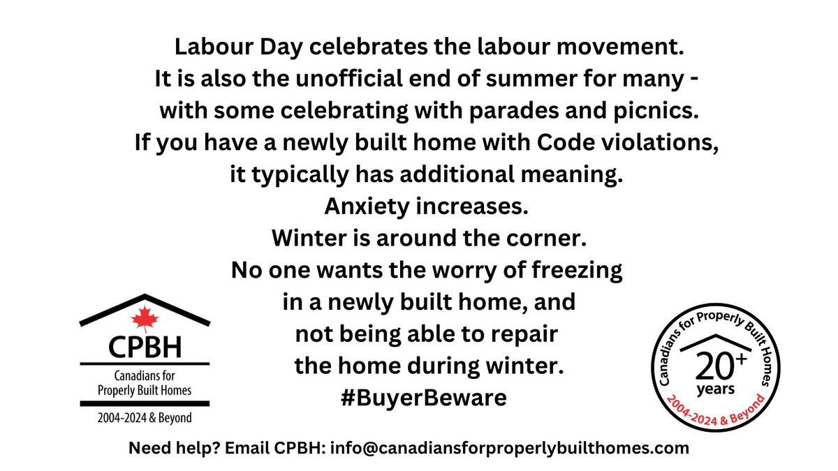 CPBH01's tweet image. #LabourDay #NewlyBuiltHome #EnforceTheCode