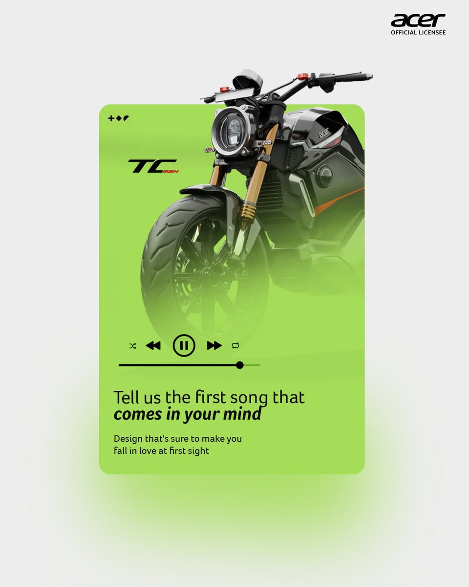 acerelectricind's tweet image. Every great ride deserves its own soundtrack. 🎶
When you see the TC Max, what’s the first song that plays in your head? ⚡ 
Drop it below 👇

#TCMax #AcerElectric #BuiltForEnthusiasts #RideWithMusic #ElectricMobility #firstsong #bikeride
