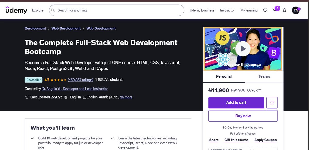 sito_hacker's tweet image. Gm everyone moi birthday is in 10days can someone get me @yu_angela udemy course please i really need it