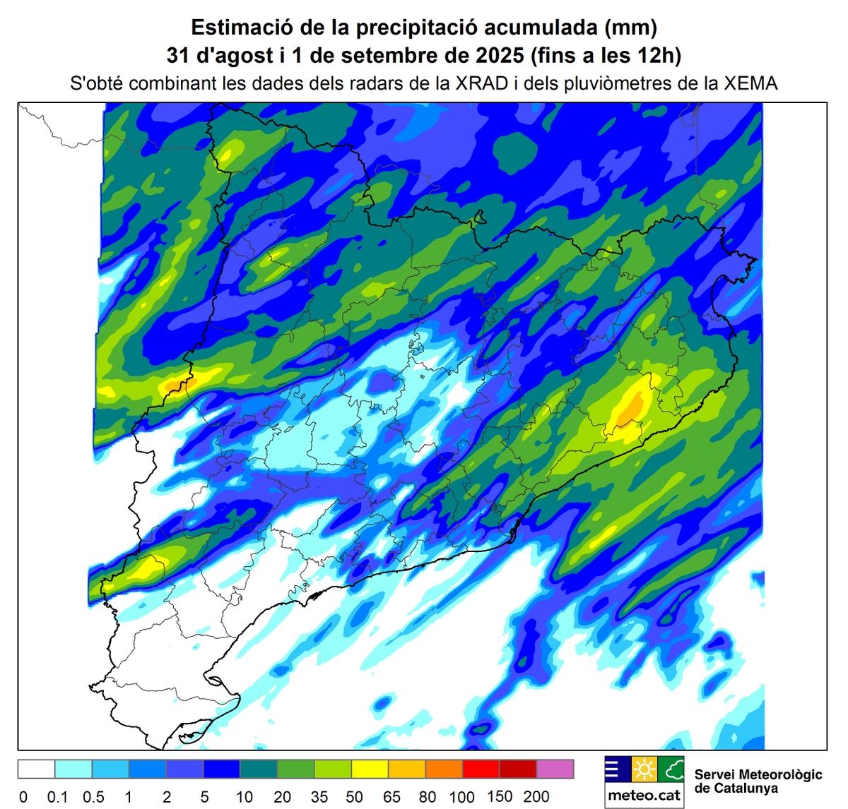 meteocat's tweet image. Les tempestes d'ahir diumenge a la tarda a Ponent i d'aquesta nit i matinada a la meitat nord del litoral i prelitoral han deixat més de 50 mm de pluja a punts de #laSelva (fins a 80,8 mm a Sils), el nord del #Segrià (65,9 mm a Alfarràs) o la #RiberadEbre (53,5 mm a Ascó)
