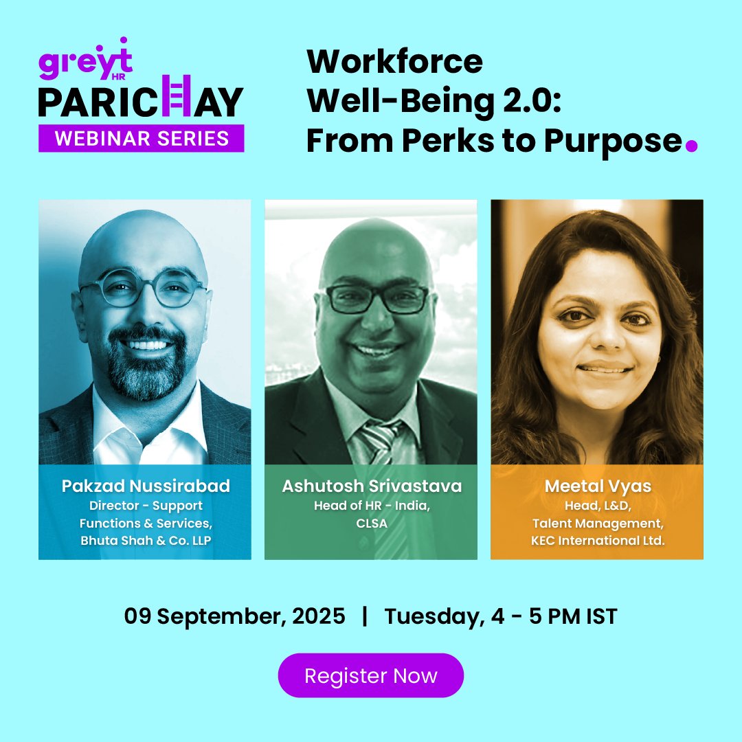 greythr2's tweet image. Workforce well-being is entering a new era—one where purpose matters more than perks. 

📅 9th September⏰ 4 PM – 5 PM IST

Register now: greythr.com/webinar/regist…

#WellbeingAtWork #HRLeadership #greytHR #Parichay #FutureOfWork #PurposeDrivenCulture #WebinarAlert