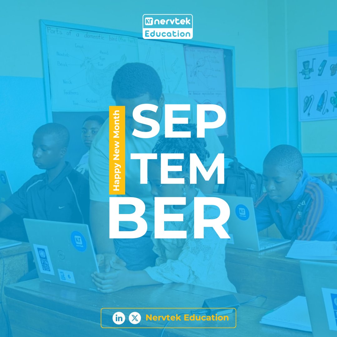 Hello September!

A new month brings fresh opportunities, new goals, and renewed energy. 

As schools reopen and routines begin again, we wish all students, parents, educators, and partners a fruitful and inspiring month ahead. 

<a href="/PNUDCameroun/">PNUD Cameroun</a> || <a href="/nervtek_cii/">Nervtek</a> || <a href="/NervtekMaker/">Nervtek Makerspace</a>