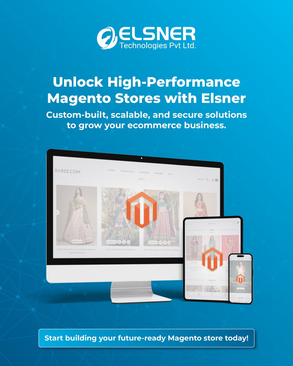 Elsnertech's tweet image. Is your ecommerce store future-ready?
Elsner’s Magento experts deliver speed, seamless integrations, B2B scalability & headless upgrades.
Build your Magento store today — backed by 19+ years of expertise.
#Elsner #MagentoDevelopment #MagentoExperts #EcommerceSolutions