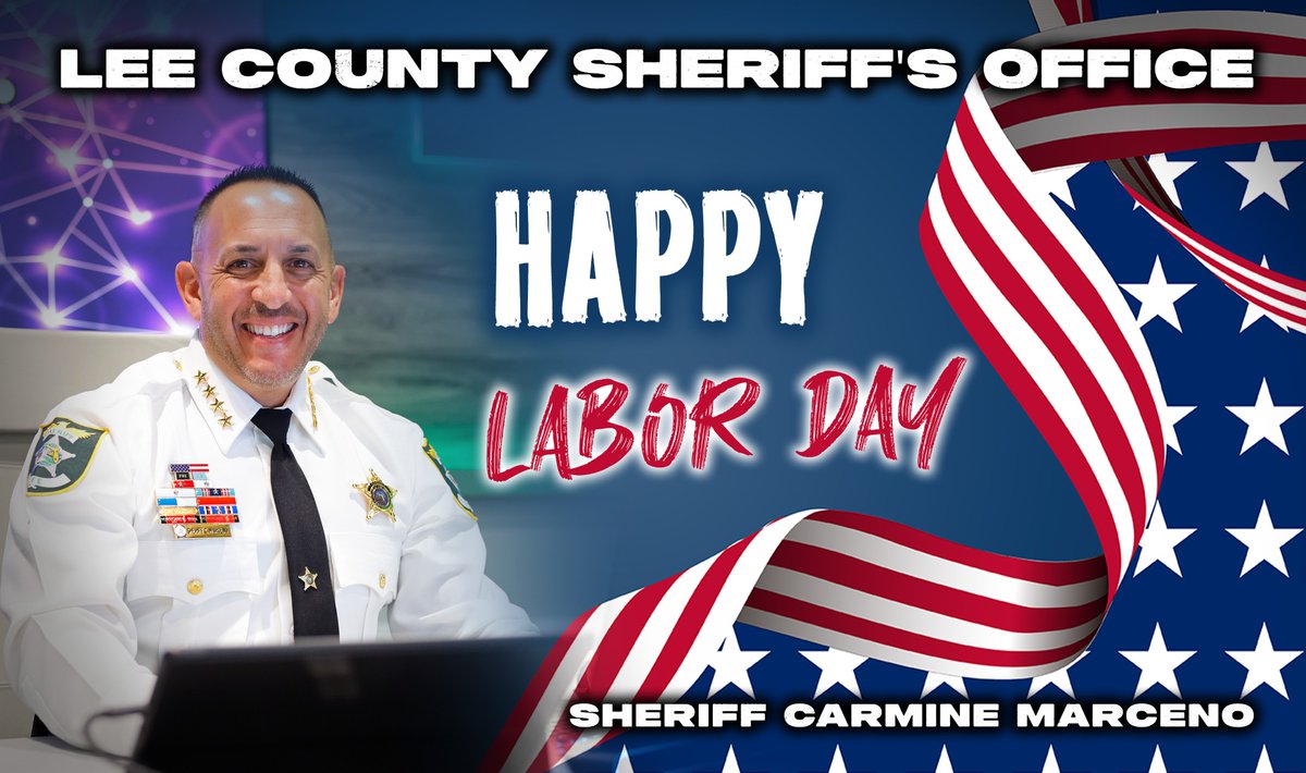 SheriffLeeFL's tweet photo. Wishing you all a safe and happy Labor Day, from your friends here at #teamLCSO! โญ ๐บ๐ธ https://t.co/NxMslX4pVW