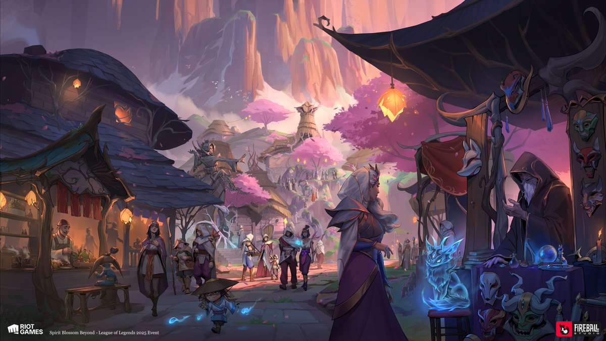 We're so excited to  finally share a glimpse into our work for the 2025 League of Legends  event, Spirit Blossom Beyond! Our team at Fireball Studio poured a lot  of passion into shaping the world, environment, and overall mood of this  incredible event.