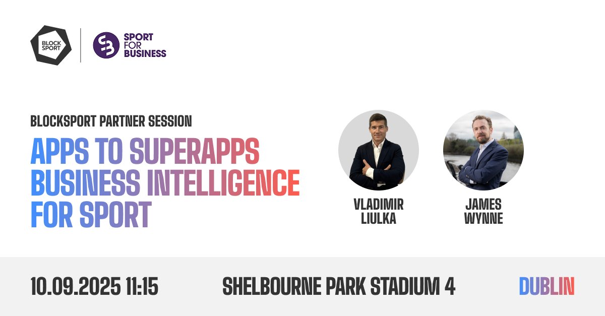 Blocksport is proud to be an official partner of Future Proofing Irish Sport in Dublin by <a href="/SportforBusines/">Sport for Business</a> .

On Wednesday, September 10 at 11:15 (Shelbourne Park Stadium 4), we will host a dedicated partner session:

Apps to SuperApps: Business Intelligence for Sport
with