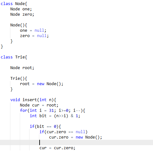 GouravXDev's tweet photo. Day 156 ✅ | #GFG160DaysOfCoding
📌 Maximum XOR of Two Numbers in Array

🔹 Build Trie of binary forms
🔹 Query each num for opposite bits → max XOR
🔹 Track best across all pairs

⏱ O(N·logM) | 💾 O(N·logM)

#Trie #BitManipulation #XOR #DSA #GeekStreak2025 https://t.co/OkcJ4A92Md