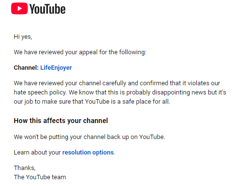 winaviation's tweet photo. @TeamYouTube moderation clankers banned me for "hate speech" (did absolutely nothing, give a reason please) could be mass-reported. when i tried to appeal its all the same dreaded "we wont put your channel back on youtube". get my channel https://t.co/NzVDFjNF2M back on please. https://t.co/NlyRIvjVk3