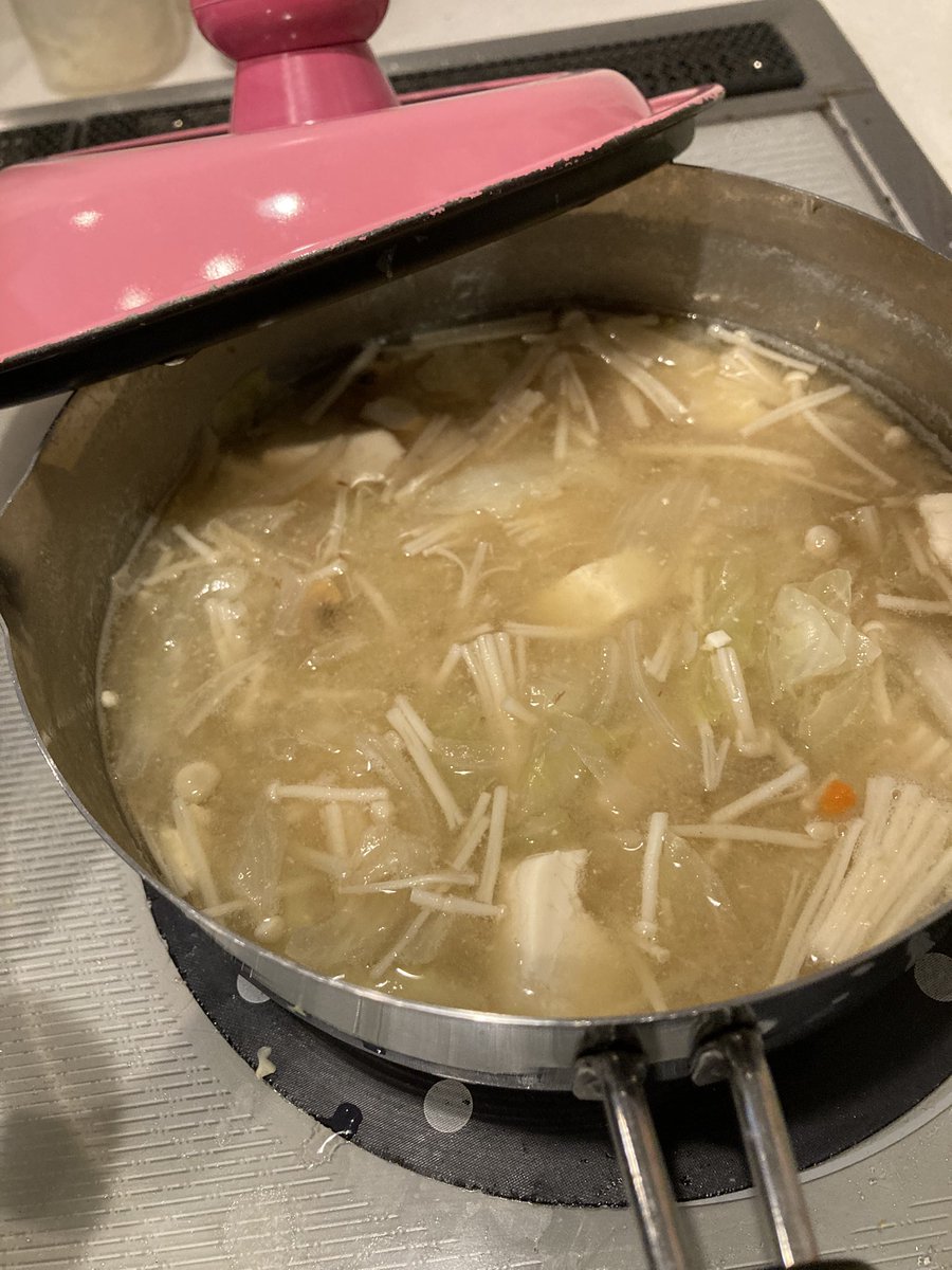 茹でキャベツ作ってたらいつの間にか味噌汁になってた。美味しい