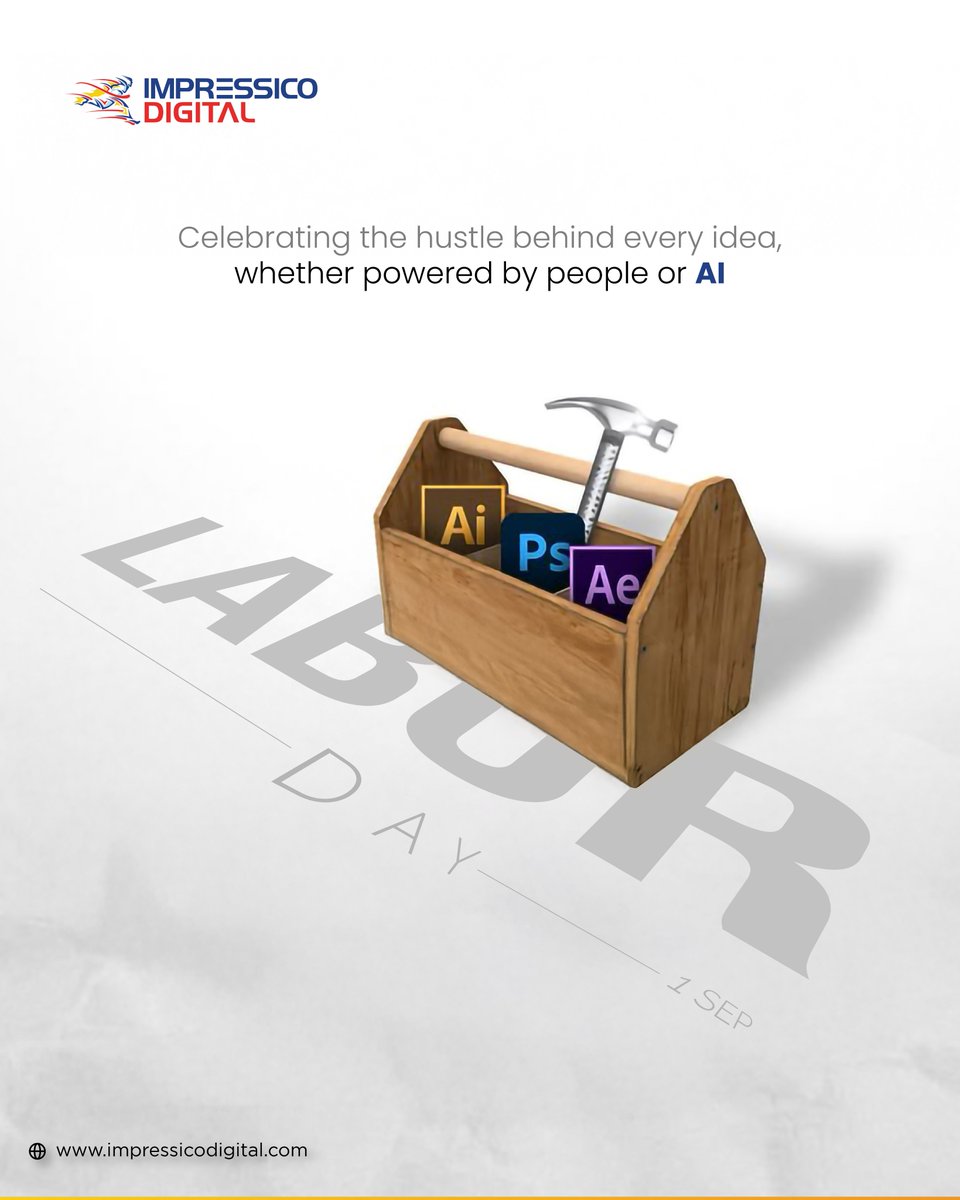 digiimpressico's tweet image. This #LaborDay, we celebrate every idea that takes shape from the hands that craft it to the AI that powers it. 🤝

At Impressico Digital, it’s all about blending creativity with technology to make visions come alive.✨

#ImpressicoDigital #CreativityMeetsTechnology #WorkSmart