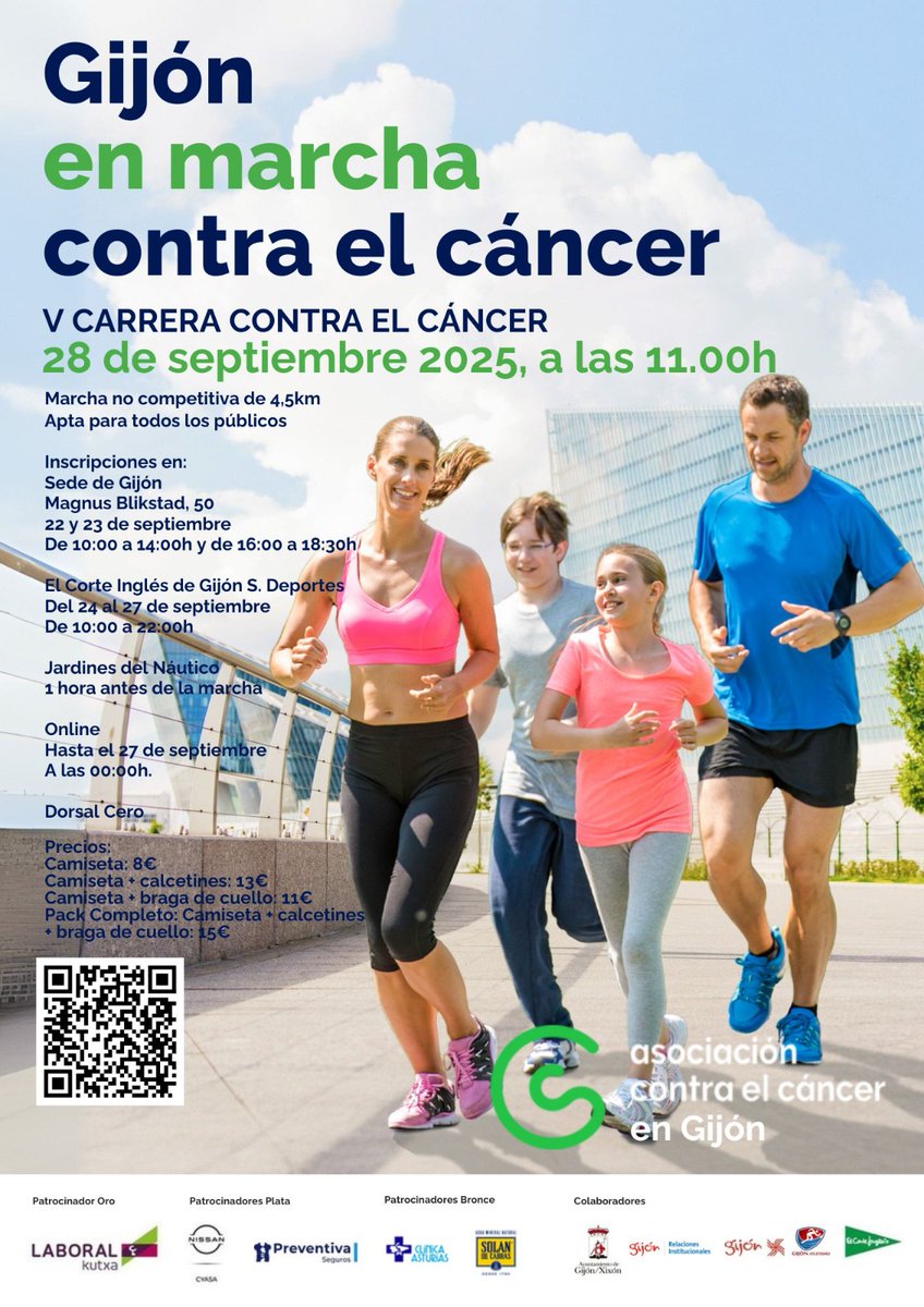 TERESA SANCHEZ RODRIGUEZ (@teretesanchez68) on Twitter photo Quedan 27 días para la Gran Mareona Verde💚
Gijón en Marcha contra el cáncer!!
Todos nosotros podemos contribuir de una forma bonita, especial y solidaria en esta lucha contra el cáncer tan sólo con participar e inscribirte el día 28 de septiembre a las Marcha!!
<a href="/ContraCancerAST/">Asociación Contra el Cáncer Asturias</a> Quedan 27 días para la Gran Mareona Verde💚
Gijón en Marcha contra el cáncer!!
Todos nosotros podemos contribuir de una forma bonita, especial y solidaria en esta lucha contra el cáncer tan sólo con participar e inscribirte el día 28 de septiembre a las Marcha!!
<a href="/ContraCancerAST/">Asociación Contra el Cáncer Asturias</a>