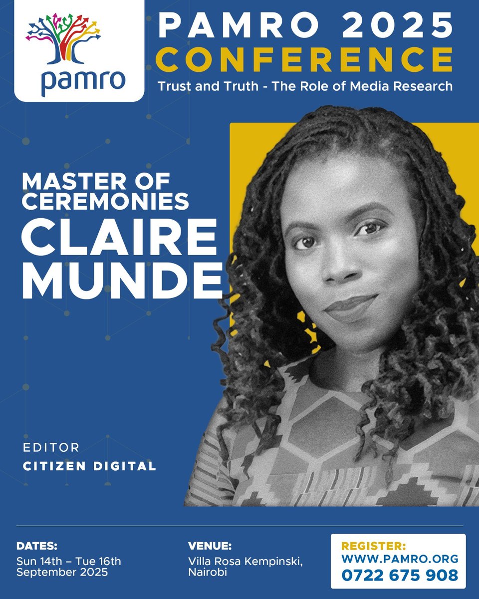 📢 Just one week and 6 days to go until PAMRO 2025! 

We are excited to announce that the brilliant Claire Munde will be the MC for our event. We will also be announcing the final speaker lineup soon, and we can't wait to share it with you. 

📌 Watch this space 📌
