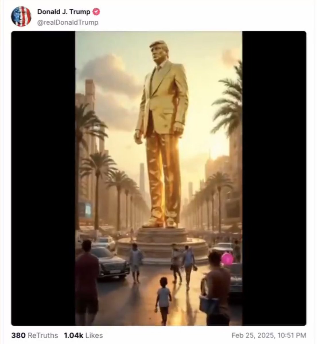 iCloud_VII's tweet image. Excellent showcase &amp;amp; pragmatic plan by President TRUMP for #TrumpGaza💫✨

The Golden statue of President TRUMP is even more Magnificent than the Spectacular statue of #PresidentSHINRA㊗️ in the game #FF7R☄️

It even ‘trumps’ the Statue of Liberty🤩🗽🌠

How LUCKY the Gazans are‼️