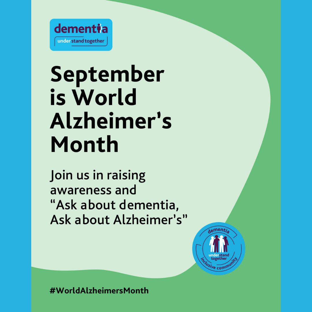 September is world Alzheimer's month. See more about the campaign at understandtogether.ie #UnderstandTogether