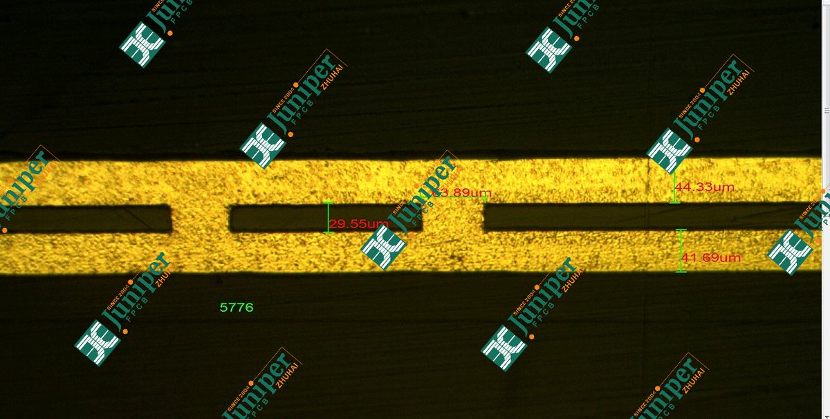 WendyMengfpcb's tweet image. Here’s a cross-section image of a filled through-  hole (via filling) after 300 μm copper plating.
 ✔ Fully filled, no voids
 ✔ Stable thickness: 41–44 μm
 ✔ Fine spacing: ~30 μm

#PCB #FlexPCB #RigidFlexPCB #HDI #mSAP #PCBManufacturing #ViaFilling #CopperPlating #JuniperPCBs