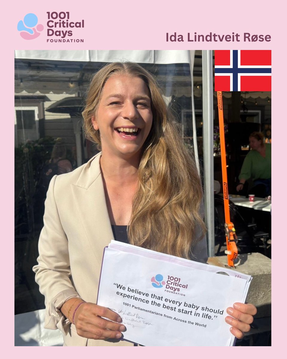 1001 Critical Days Foundation (@1001cdf) on Twitter photo Today’s Declaration of the Day spotlights <a href="/idalindtveit/">Ida Lindtveit Røse</a> 🇳🇴 - who, at just 27, became Norway’s youngest-ever Minister of Children and Families.
Her signature reinforces that supporting every baby is not just policy — it’s a generational mission 💛
#1001CriticalDays Today’s Declaration of the Day spotlights <a href="/idalindtveit/">Ida Lindtveit Røse</a> 🇳🇴 - who, at just 27, became Norway’s youngest-ever Minister of Children and Families.
Her signature reinforces that supporting every baby is not just policy — it’s a generational mission 💛
#1001CriticalDays