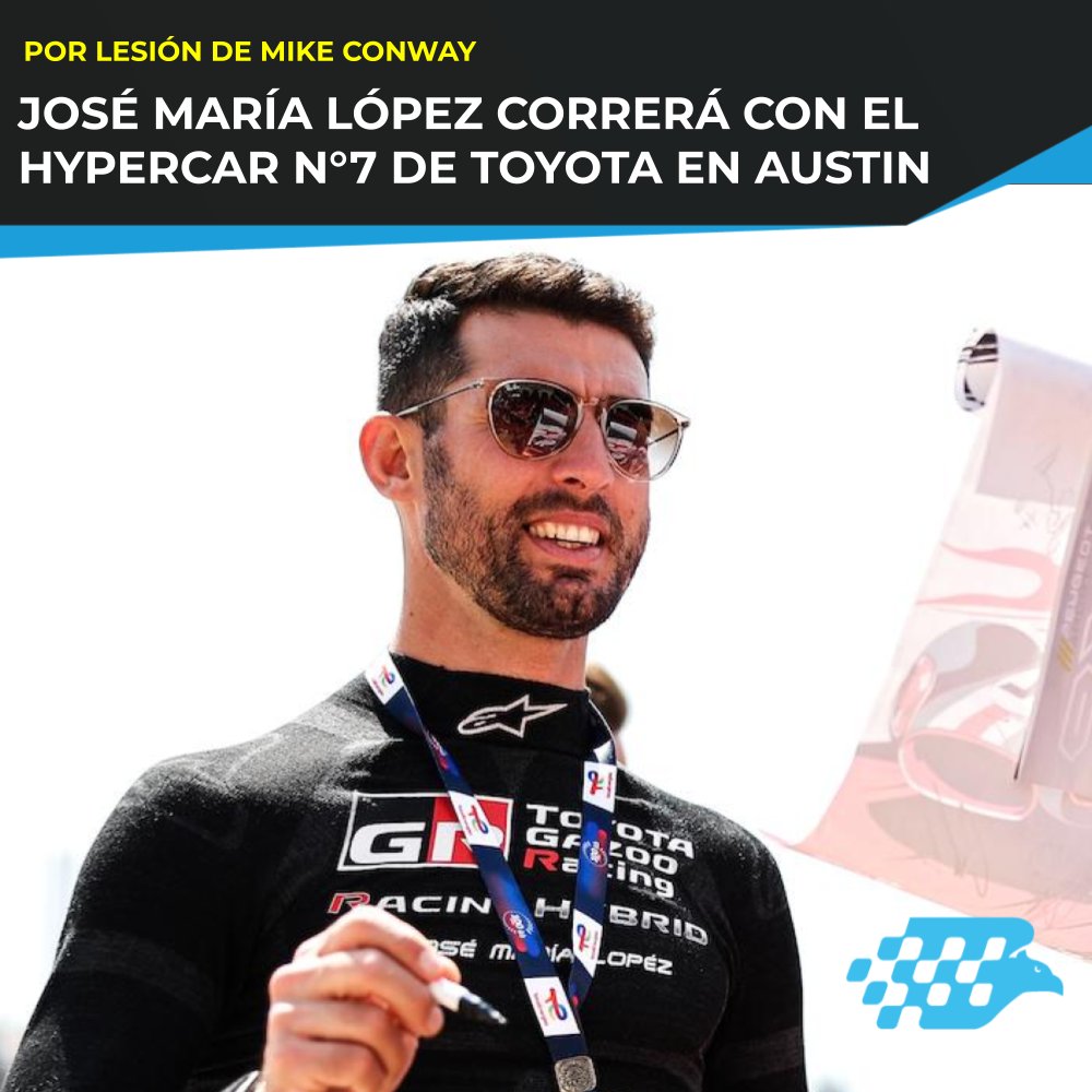 #WEC | 🇦🇷☑️ "PECHITO" VUELVE AL HYPERCAR

👉 El cordobés reemplazará a Mike Conway a bordo del Toyota N°7 este próximo fin de semana, cuando el Campeonato Mundial de Resistencia FIA corra en el Circuito de las Américas.

⭕ Una lesión de clavícula dejó fuera de carrera al