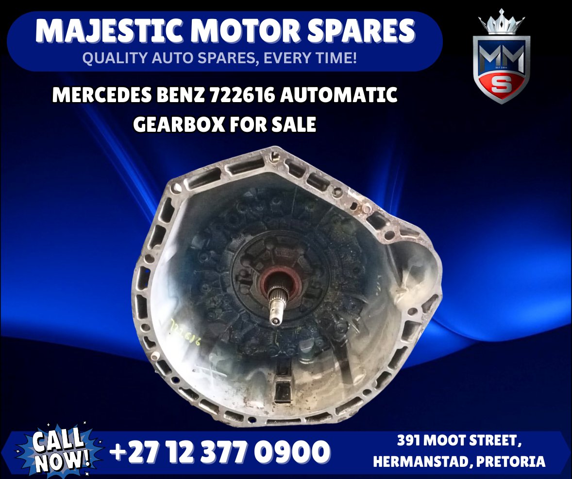 SpareMotor's tweet image. Mercedes Benz 722.616 Automatic Gearbox for Sale – Second hand
#MercedesBenz #AutomaticGearbox #TransmissionParts #CarSpares #MercedesParts
View online: majesticmotorspares.co.za/product/merced…