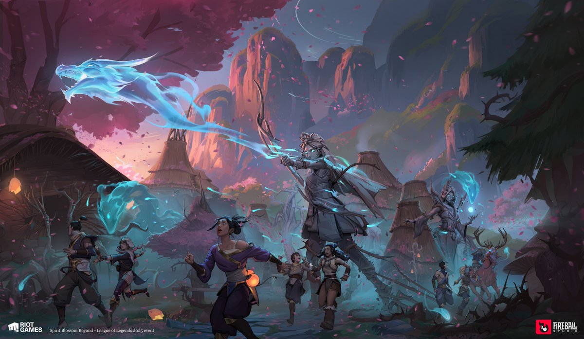 They're alive! 👻 One of the coolest concepts we worked on for Spirit Blossom Beyond: statues taking on a life of their own &amp; spirits unleashing onto the village. What's your favorite detail in this piece?