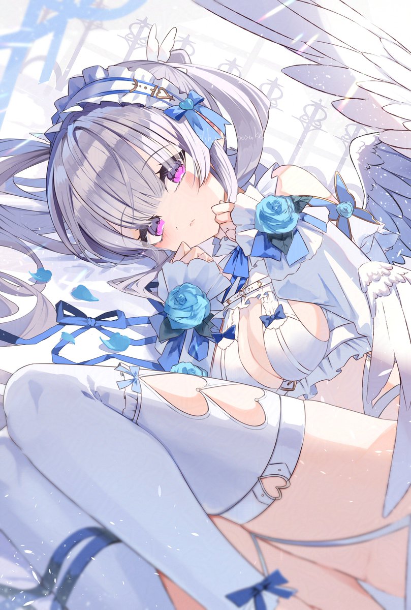 「青薔薇の天使 #oc #illustration」|もすのイラスト