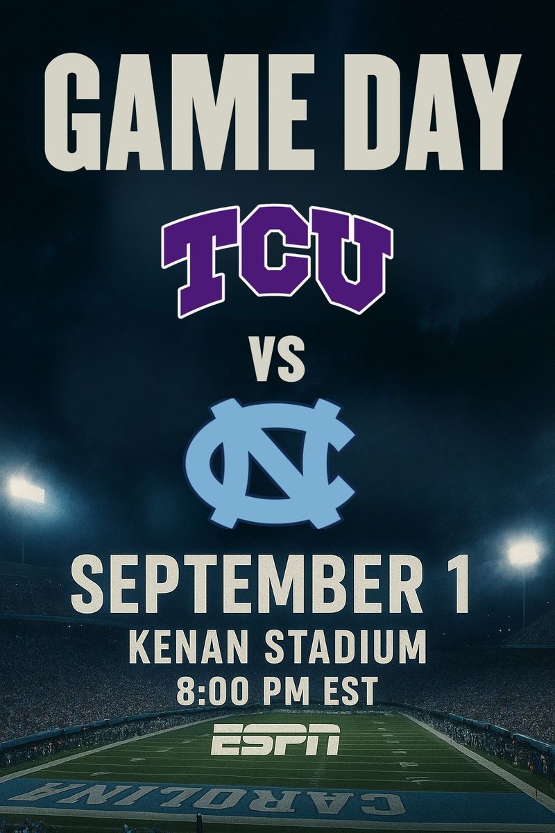 WAKE UP, IT'S GAME DAY!

The start of the Bill Belichick era officially gets underway tonight when the UNC football program hosts TCU in its 2025 season opener!

ARE YOU READY FOR SOME FOOTBALL?!