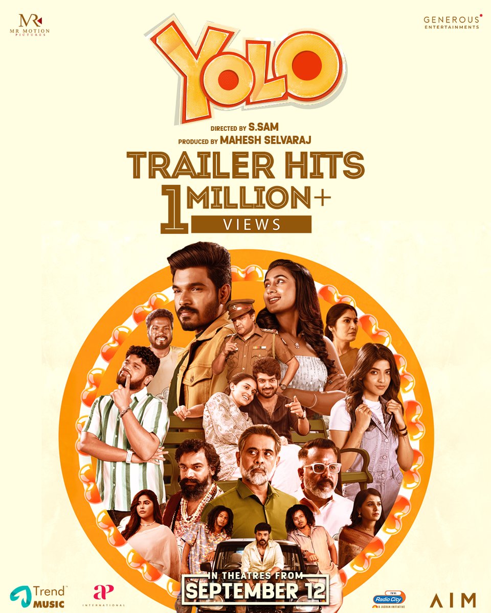 trendmusicsouth's tweet image. Action-packed romance storms to 1M+ 🎬🔥

Watch #YOLO Trailer on youtube!

youtu.be/XVNNH5-LA2s

@Samthecreator @Team_GENEROUS @ActorDev_offl @Devu_devika77 @Akashpremkumar3 @badavagopi @VJNiki2 @x_sagishna @soorajnallusami

#TrendMusic
