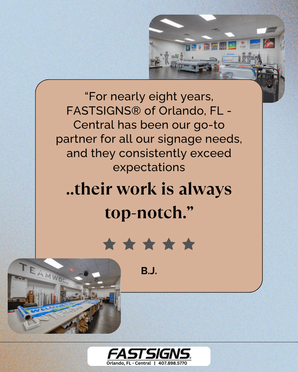 FastsignsOrland's tweet image. We love our customers! Your trust and satisfaction drive us to create top-notch signage solutions every time. 🌟 Thank you for being part of our journey! 

#FastSignsOrlandoCentral #SignageSuccess #CustomerReviewSpotlight #MakeYourStatement