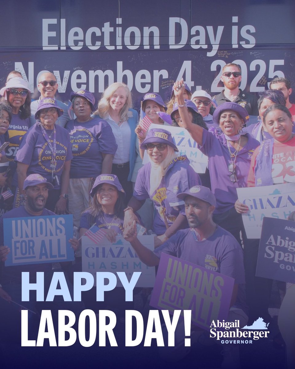 Happy Labor Day, Virginia! Today and every day, we stand with our workers who have spent years working toward fair wages, better hours, and safer working conditions.
