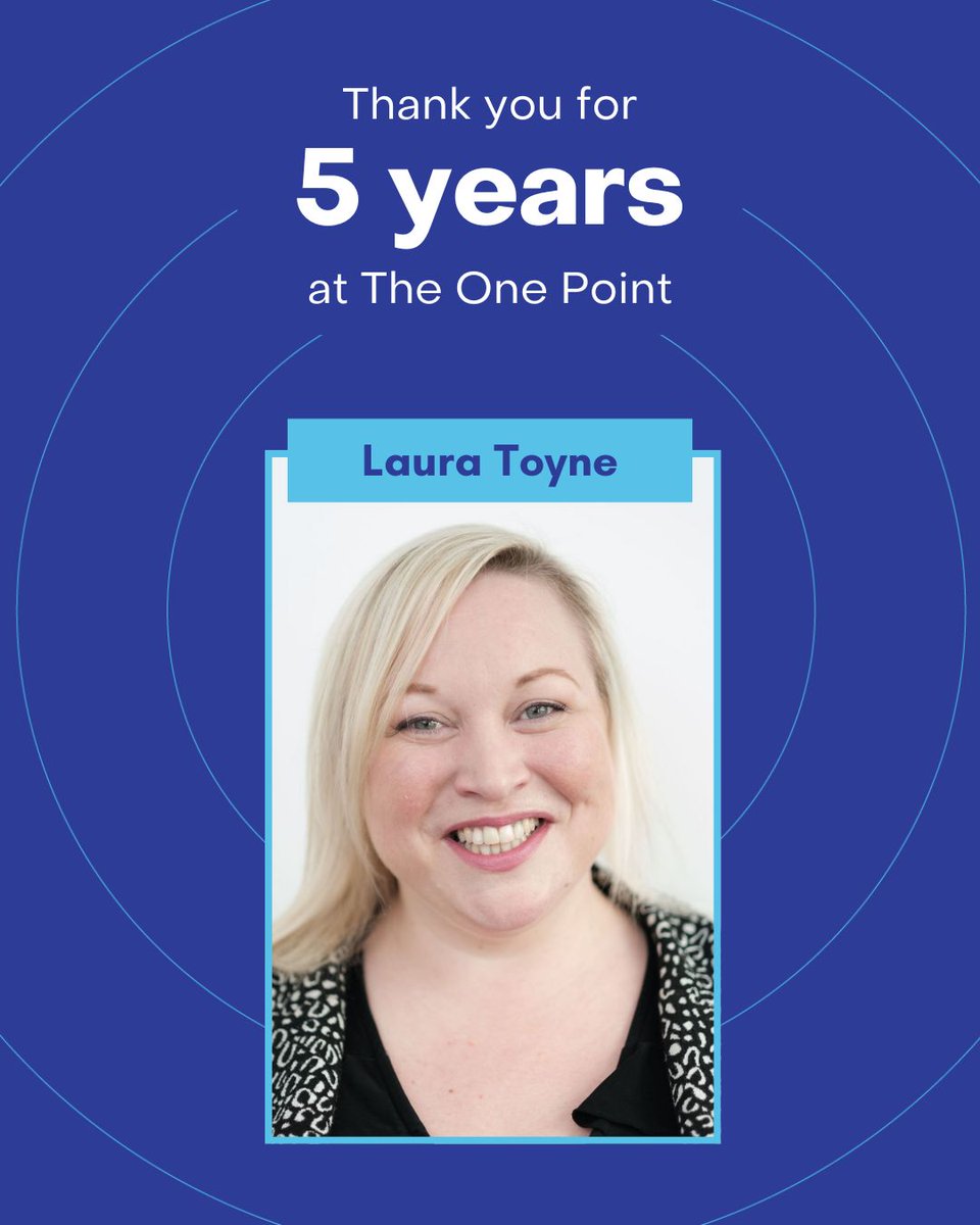 theonepoint's tweet image. Congratulations to Laura Toyne, one of our Solutions Account Managers, who is celebrating five years at The One Point today!

Well done Laura!

#StartDate #WorkAnniversary